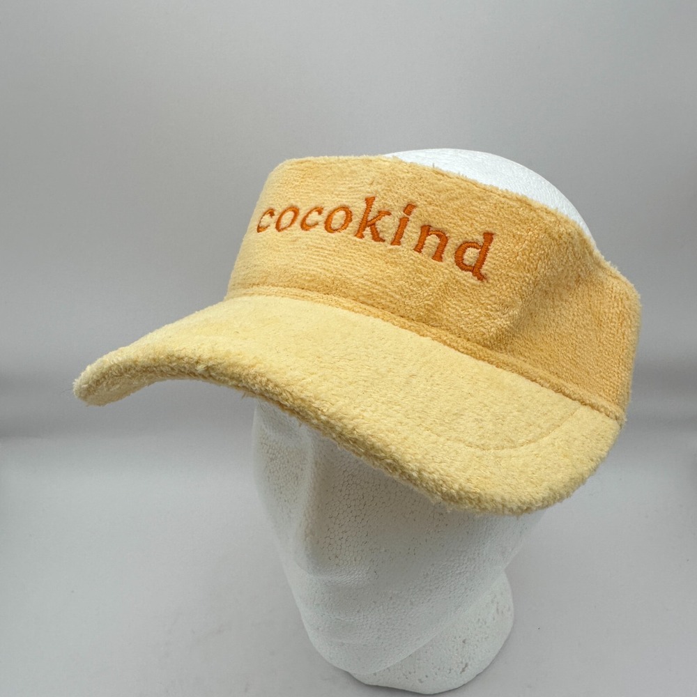 Cocokind‎ Visor Hat Yellow Cotton French Terry Adjustable Comfort Skincare Brand